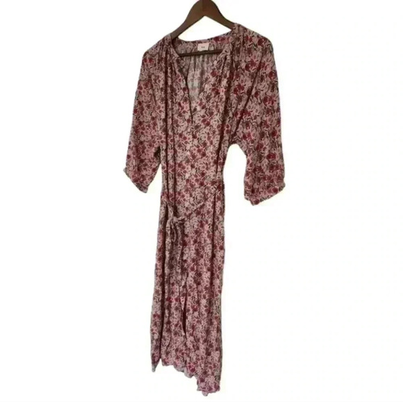 An'ge Marcella Dress Poppy Floral Print Red Pink Green Viscose  Women's size Med - Picture 5 of 14